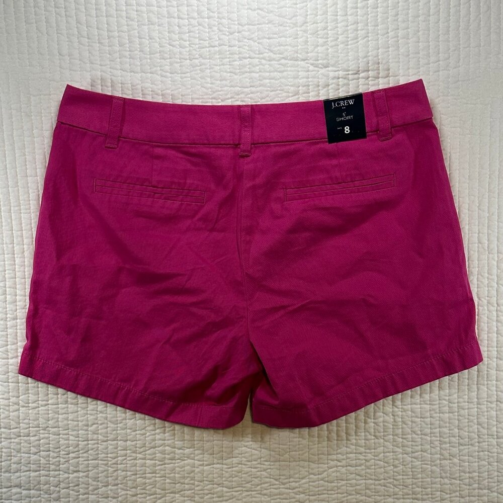 J. Crew Pink Fuschia 5" Chino Shorts Women's Size 8 NWT - Picture 5 of 6